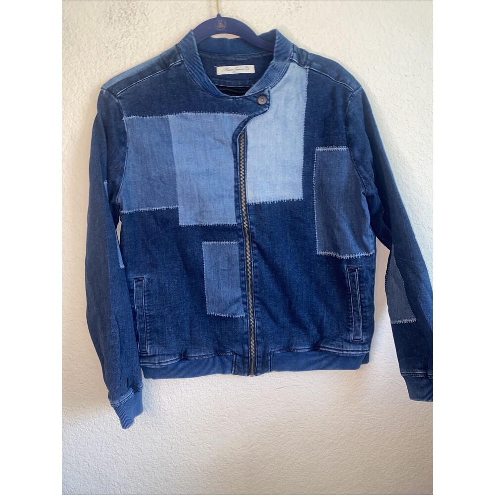 NEW Mavi jeans jacket Block patchwork zip S Y2k 90s Large rare city retro